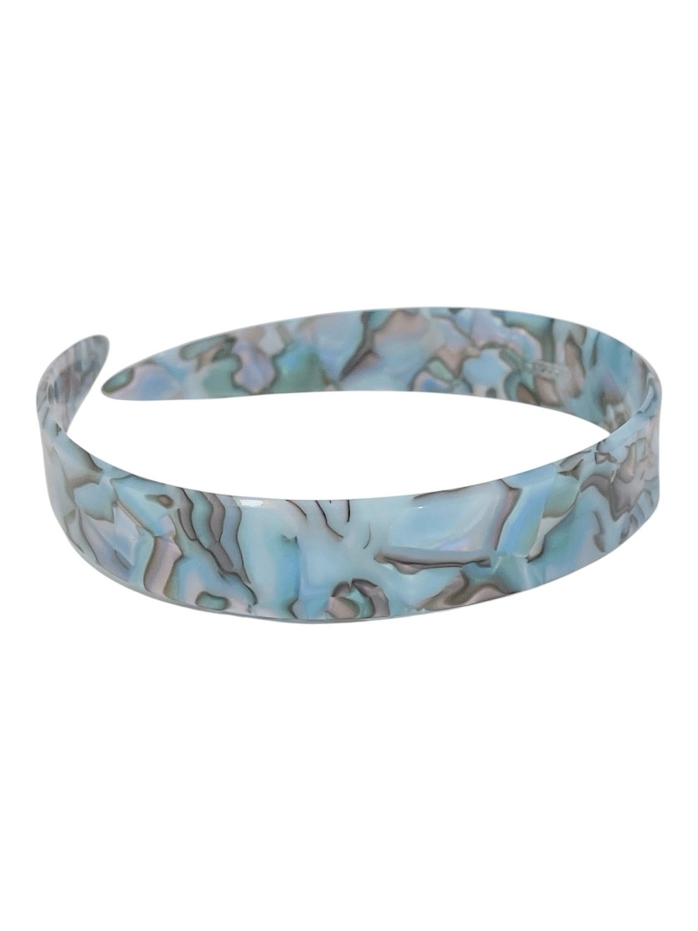 J. Crew Italian Tortoise Shell Blue Acetate Headband Abalone Comb - Picture 5 of 5